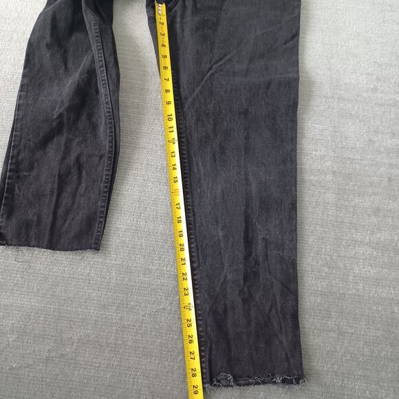 Vintage Y2K Levi's 550 Jeans Women 28 Charcoal Relaxed High Rise Raw Hem Zip Fly - Picture 6 of 10